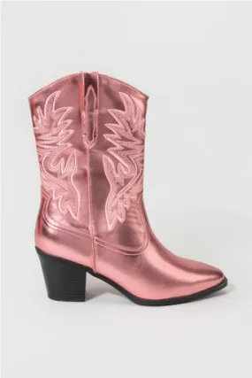 Kendra Metallic Western Boots