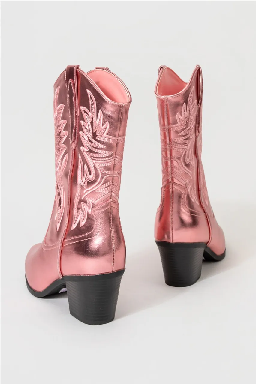 Kendra Metallic Western Boots