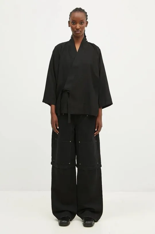 Kenzo kimono Solid Kimono women’s black color smooth FE52VE2539FD.99