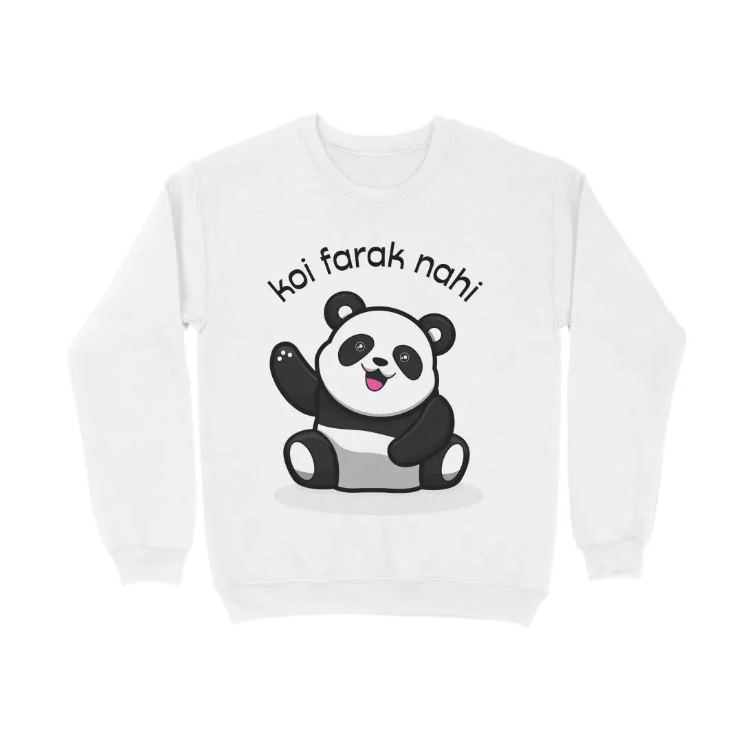 Koi Farak Nahi Typographic Print Unisex Cotton Sweatshirt