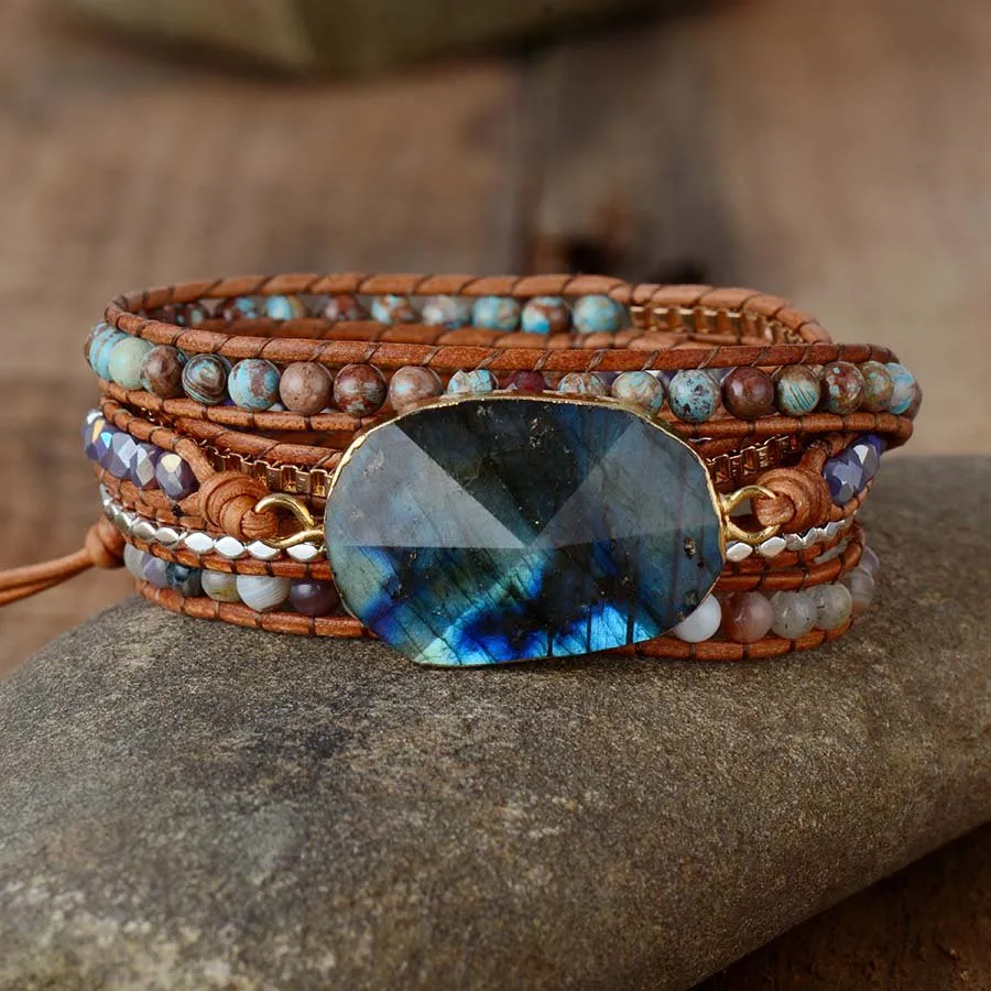 Labradorite Wanderer Wrap Bracelet