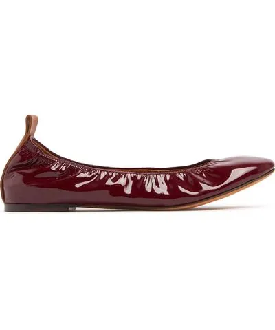 Lanvin 10mm Glossy Leather Ballerina Flats