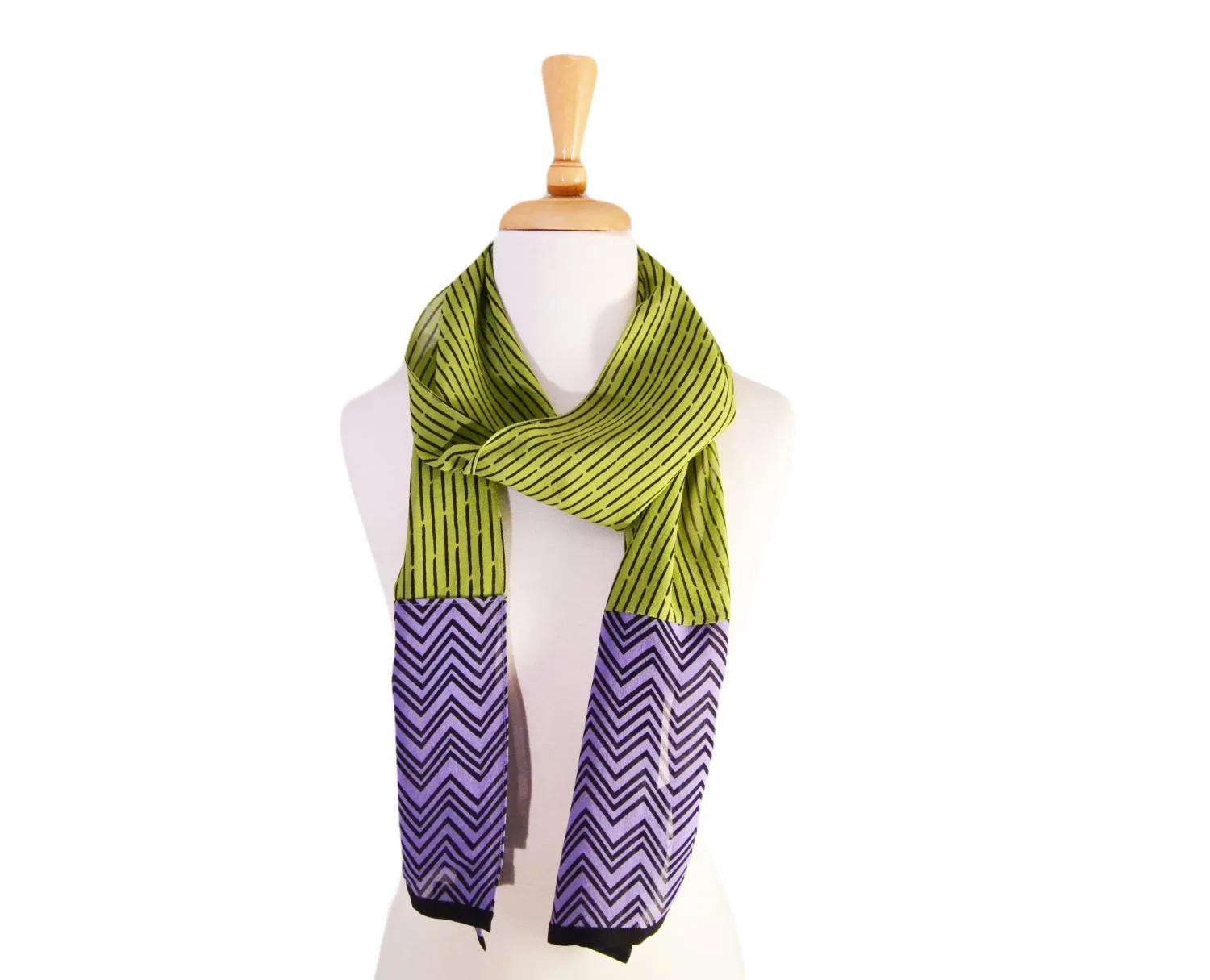 Lime Bamboo Georgette Silk Scarf