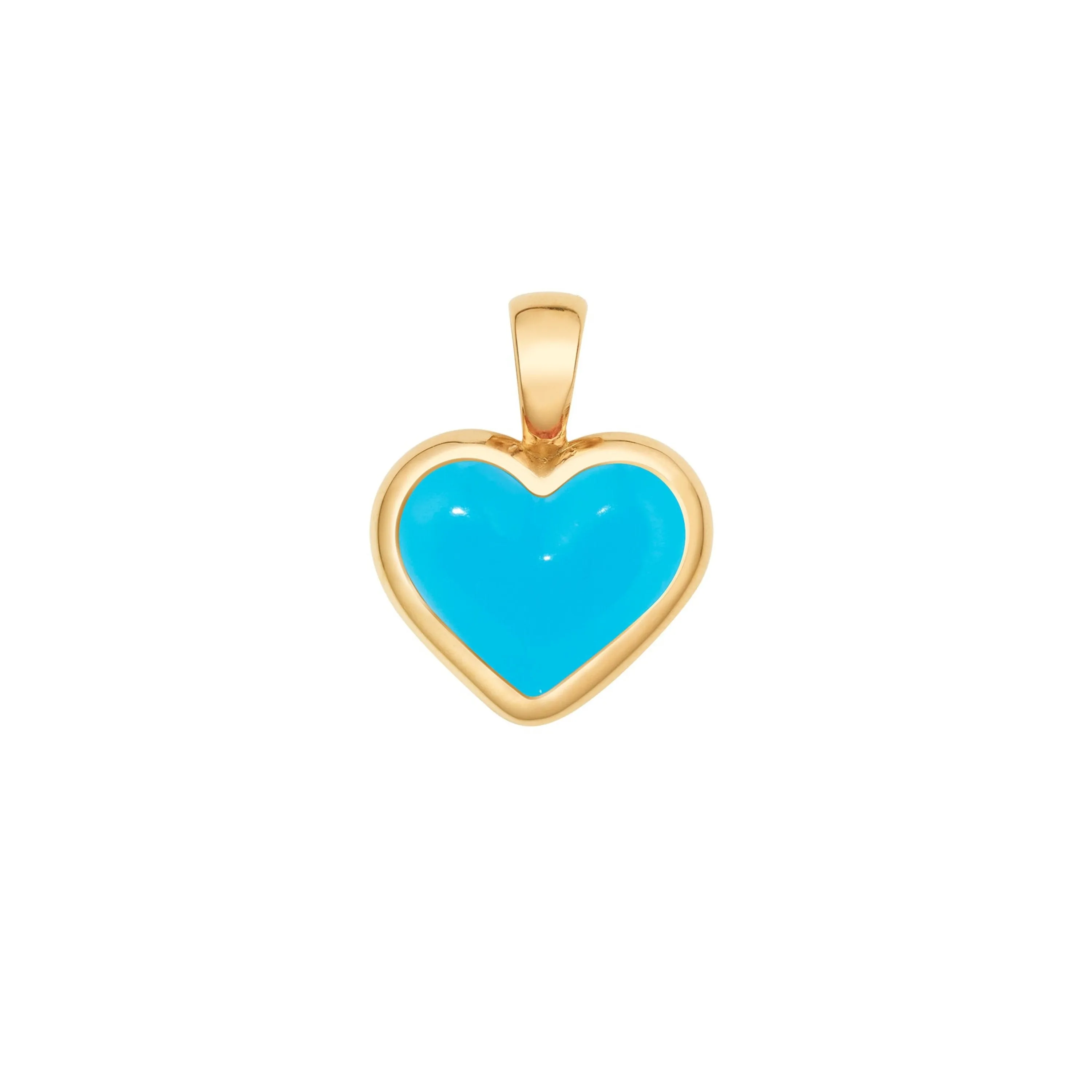 Love sticker charm yellow gold with turquoise