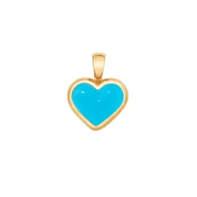 Love sticker charm yellow gold with turquoise