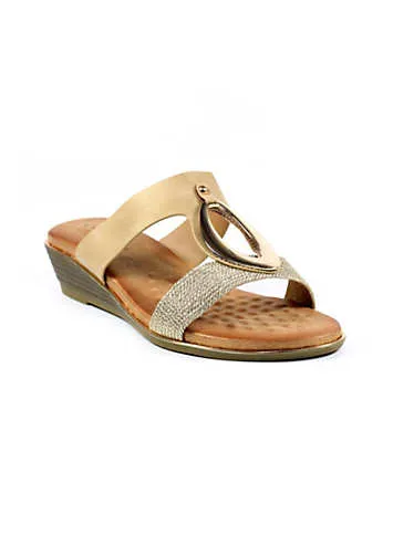 Lunar Porto Beige Wedge Sandals | Kaleidoscope