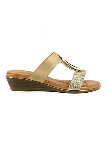 Lunar Porto Beige Wedge Sandals | Kaleidoscope