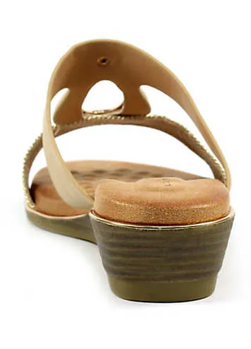 Lunar Porto Beige Wedge Sandals | Kaleidoscope