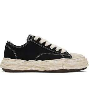 Maison MIHARA YASUHIRO Black Hank OG Dyed Sole Canvas Low-Top Sneakers