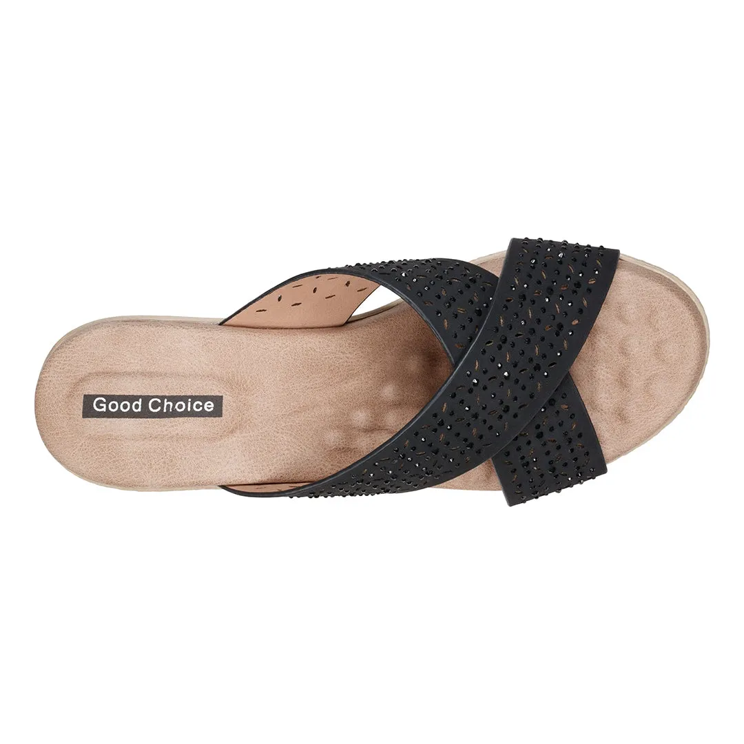 Malia Black Wedge Sandals