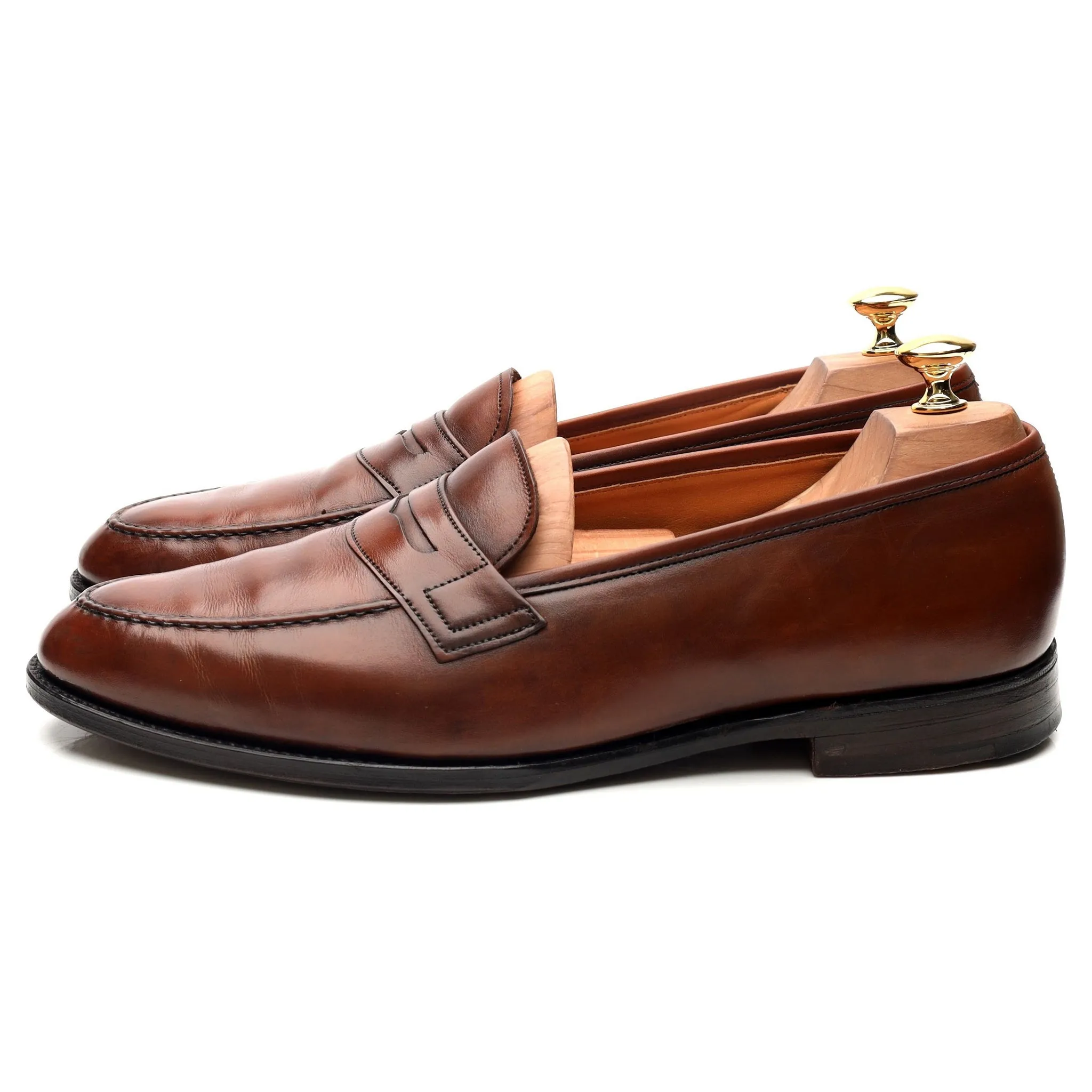 'Mayfair' Brown Leather Loafers UK 10 F