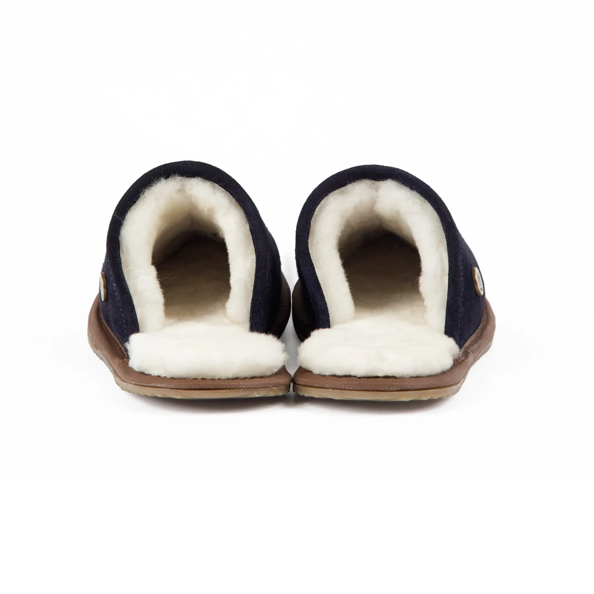 Men's Navy Sheepskin Slippers