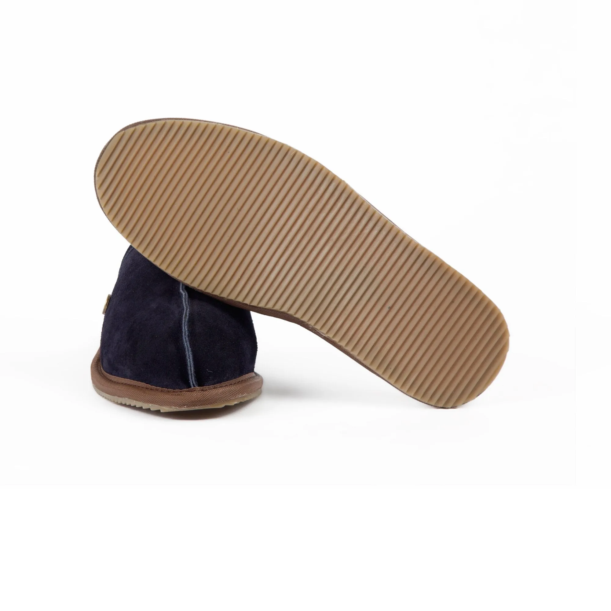 Men's Navy Sheepskin Slippers