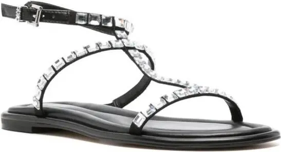 Michael Kors crystal-embellished buckle-fastening sandals Black