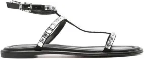 Michael Kors crystal-embellished buckle-fastening sandals Black