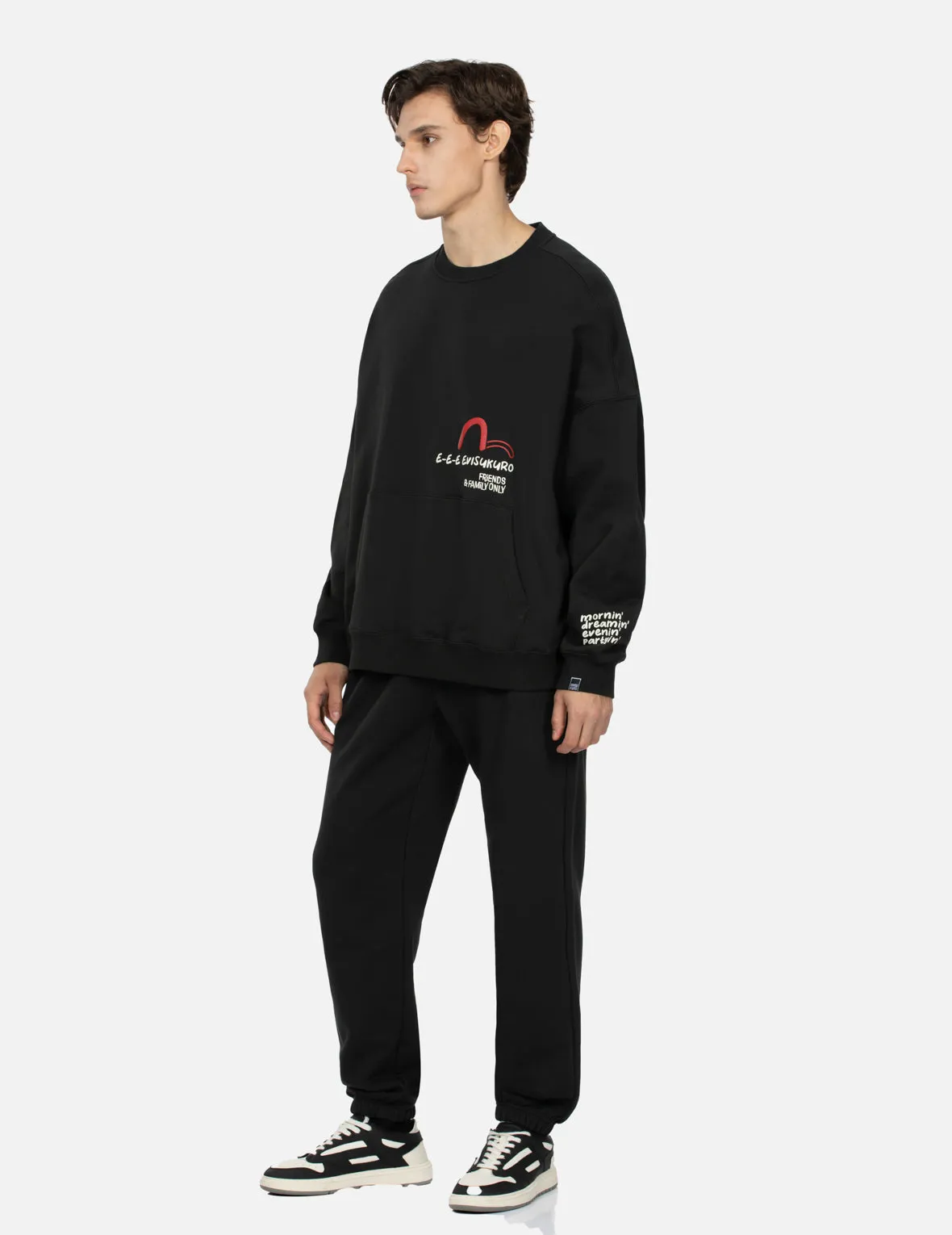 Multiple Logo PU Print Oversized Sweatshirt