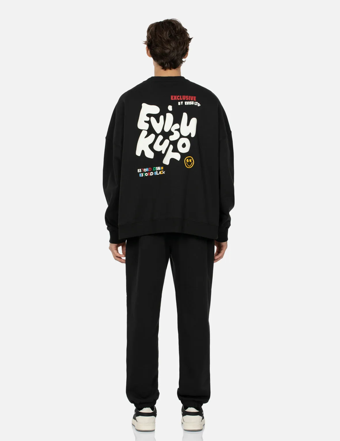 Multiple Logo PU Print Oversized Sweatshirt