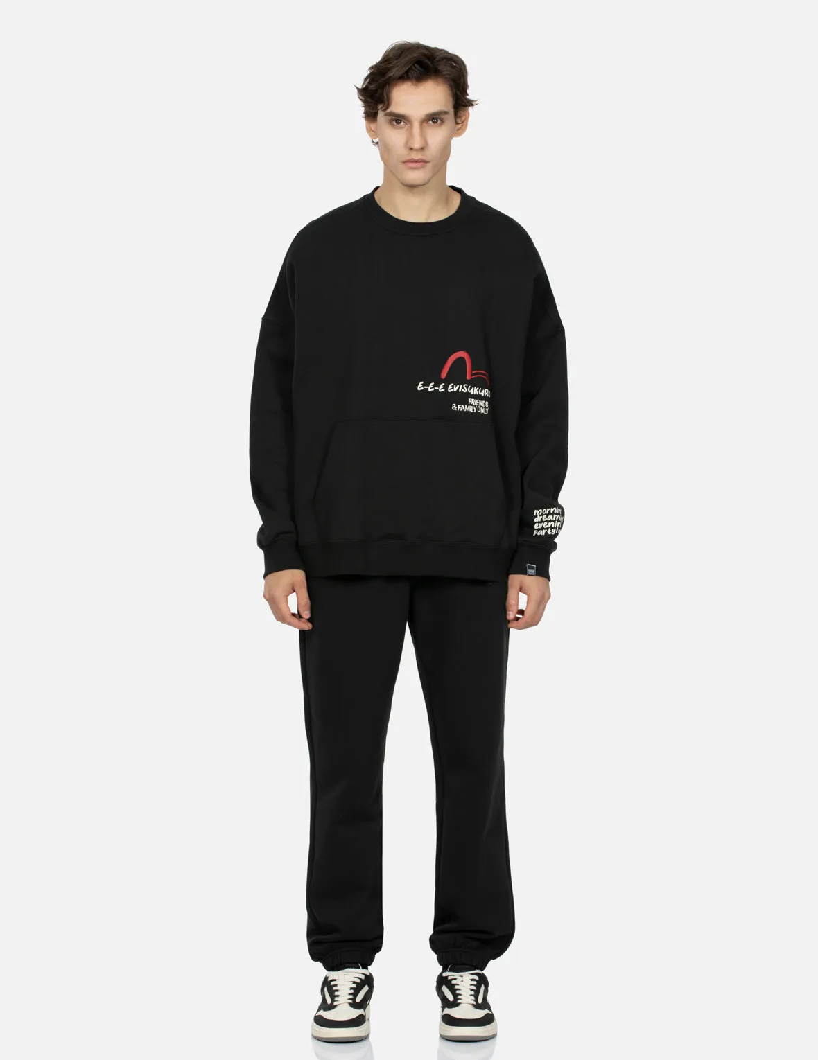 Multiple Logo PU Print Oversized Sweatshirt