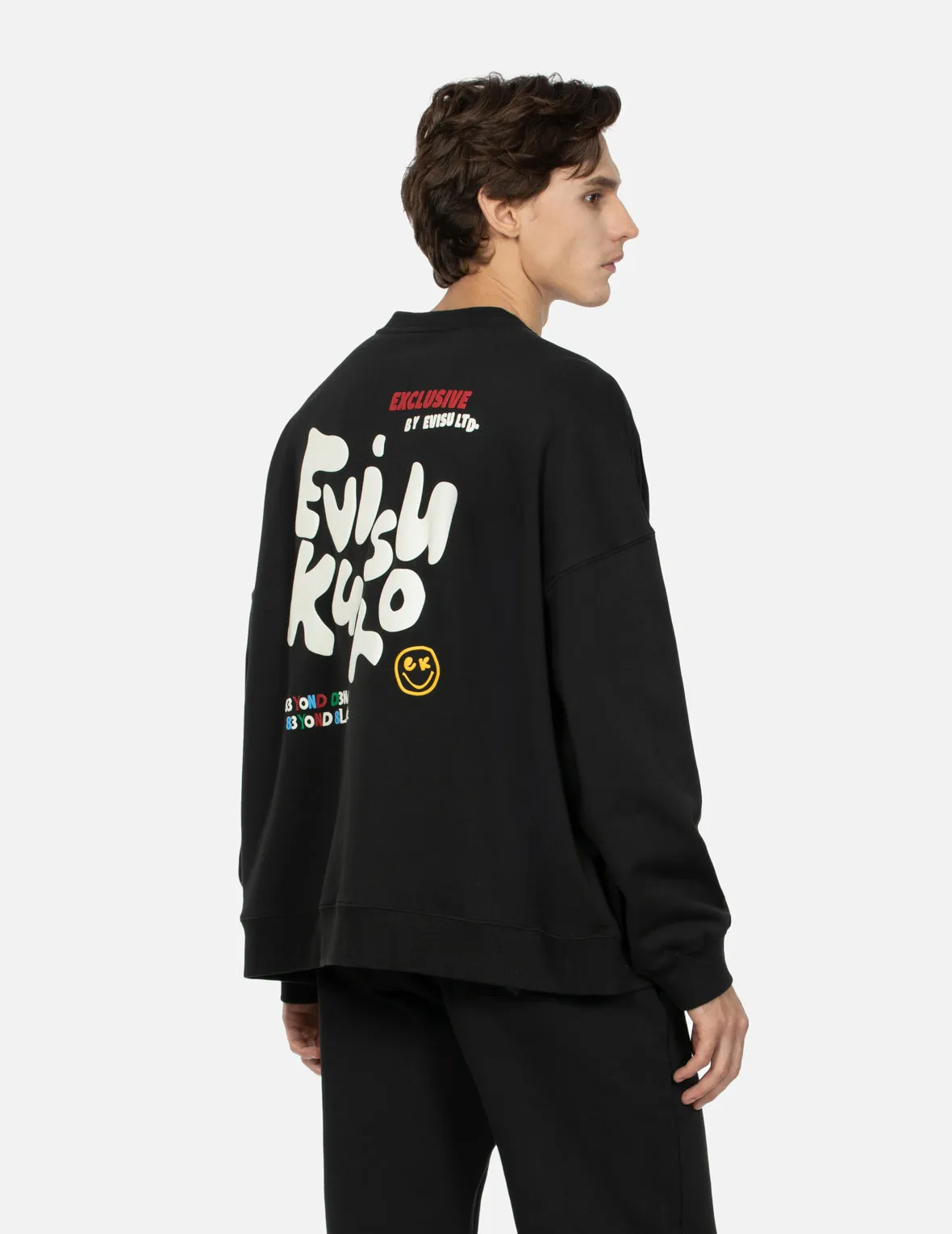 Multiple Logo PU Print Oversized Sweatshirt