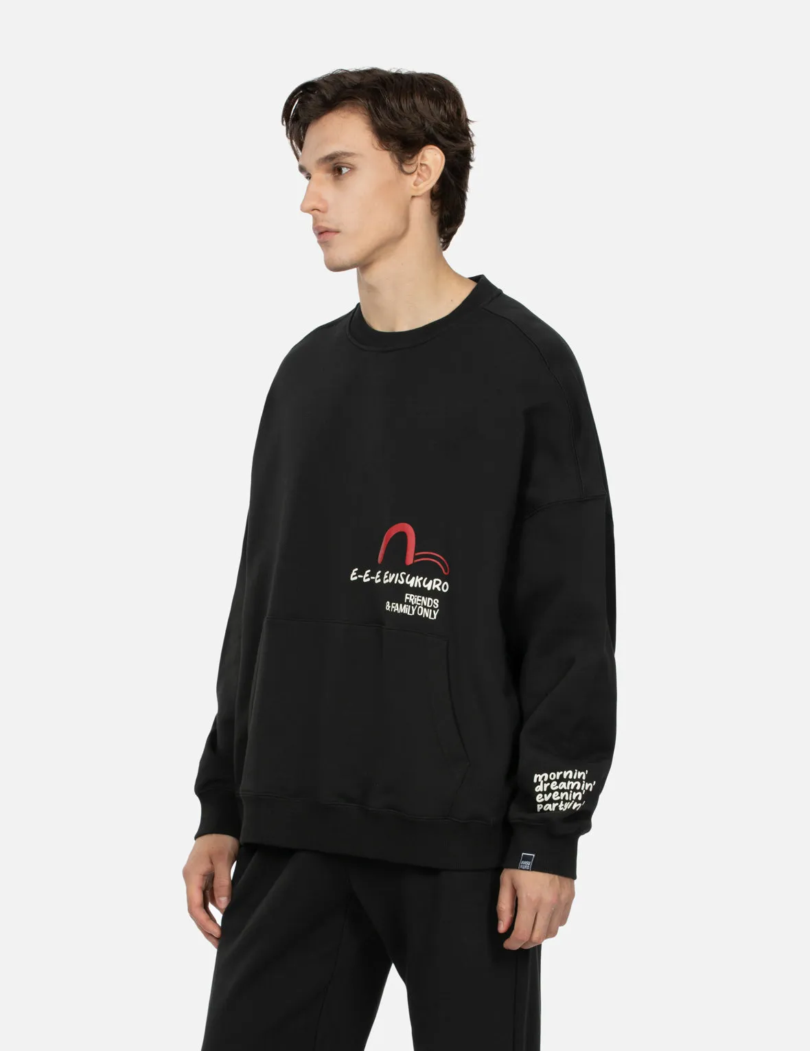 Multiple Logo PU Print Oversized Sweatshirt