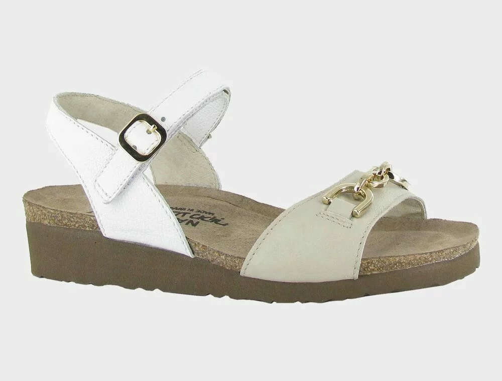 Naot Women’s Aubrey Sandals-Soft Ivory White Leather