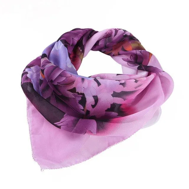 New Fashion Women Printing Square Scarf Head Wrap Kerchief Neck Shawl bufandas mujer 4 Colors GS