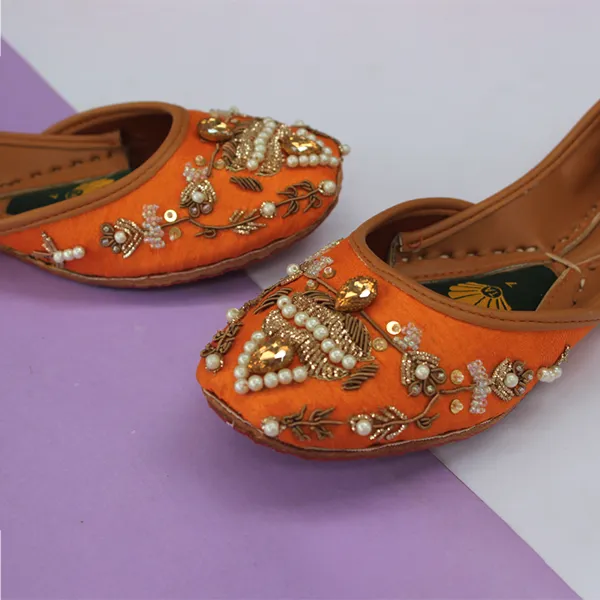 Orange Khussa for women