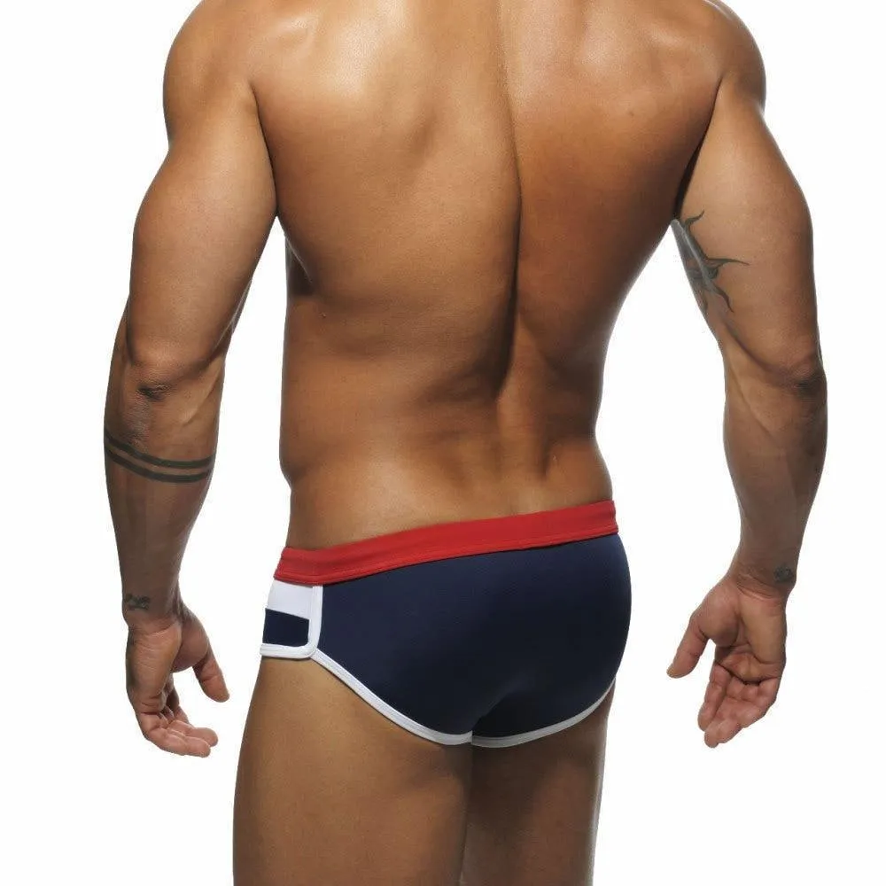 Patchwork Swim Briefs For Men