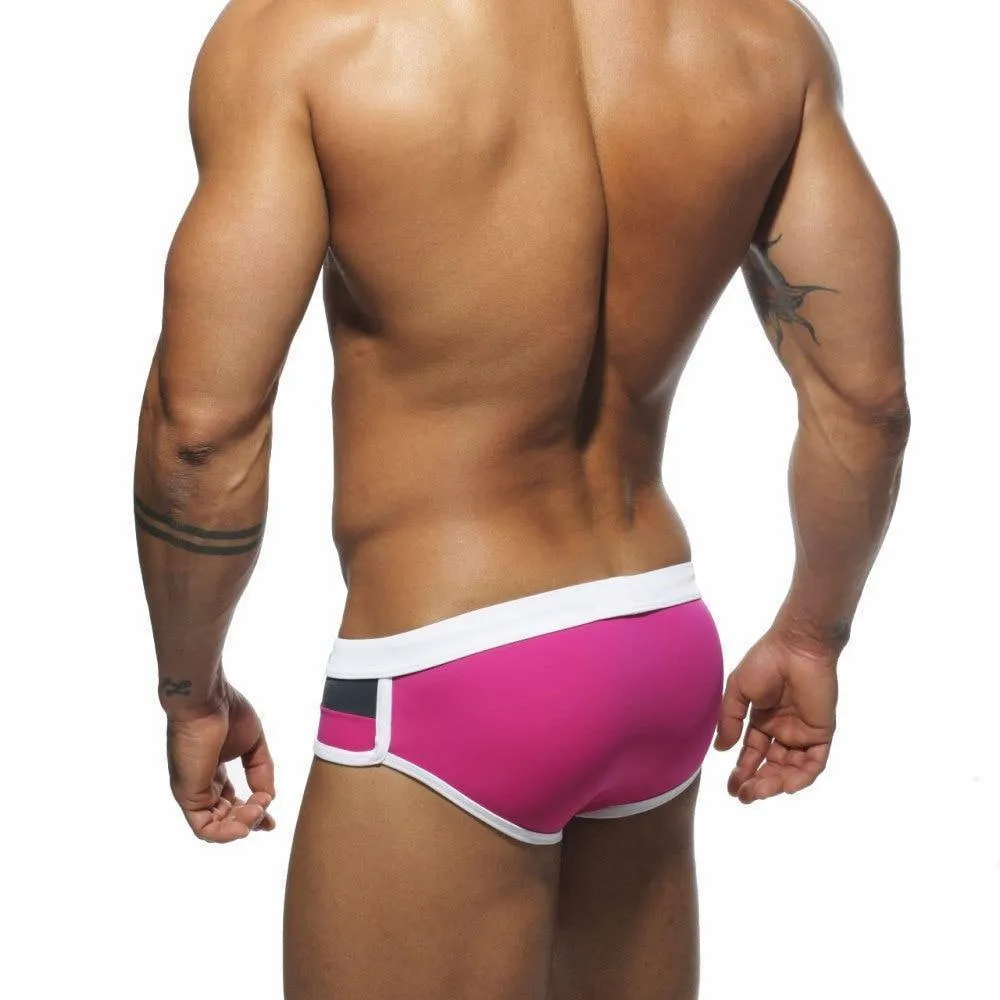 Patchwork Swim Briefs For Men