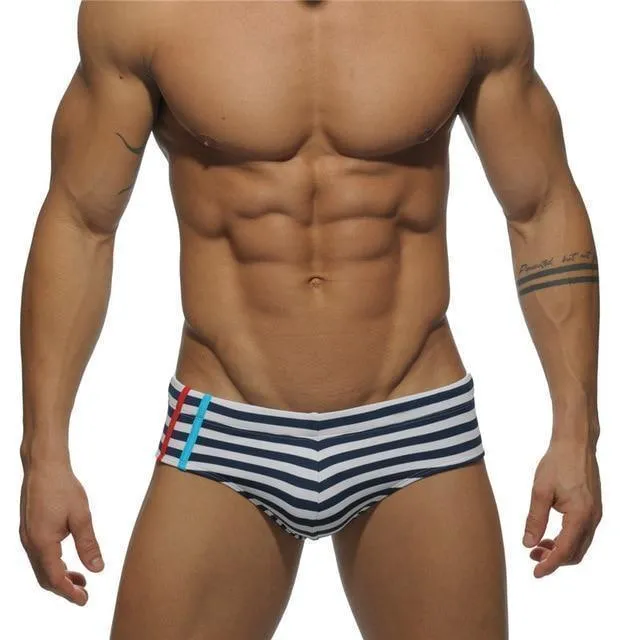 Patchwork Swim Briefs For Men