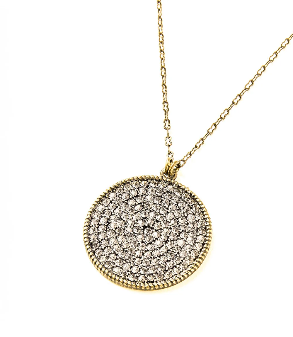 Pavé Disc Necklace