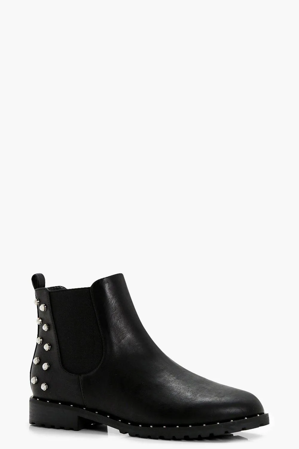 Pearl Stud Chelsea Ankle Boots