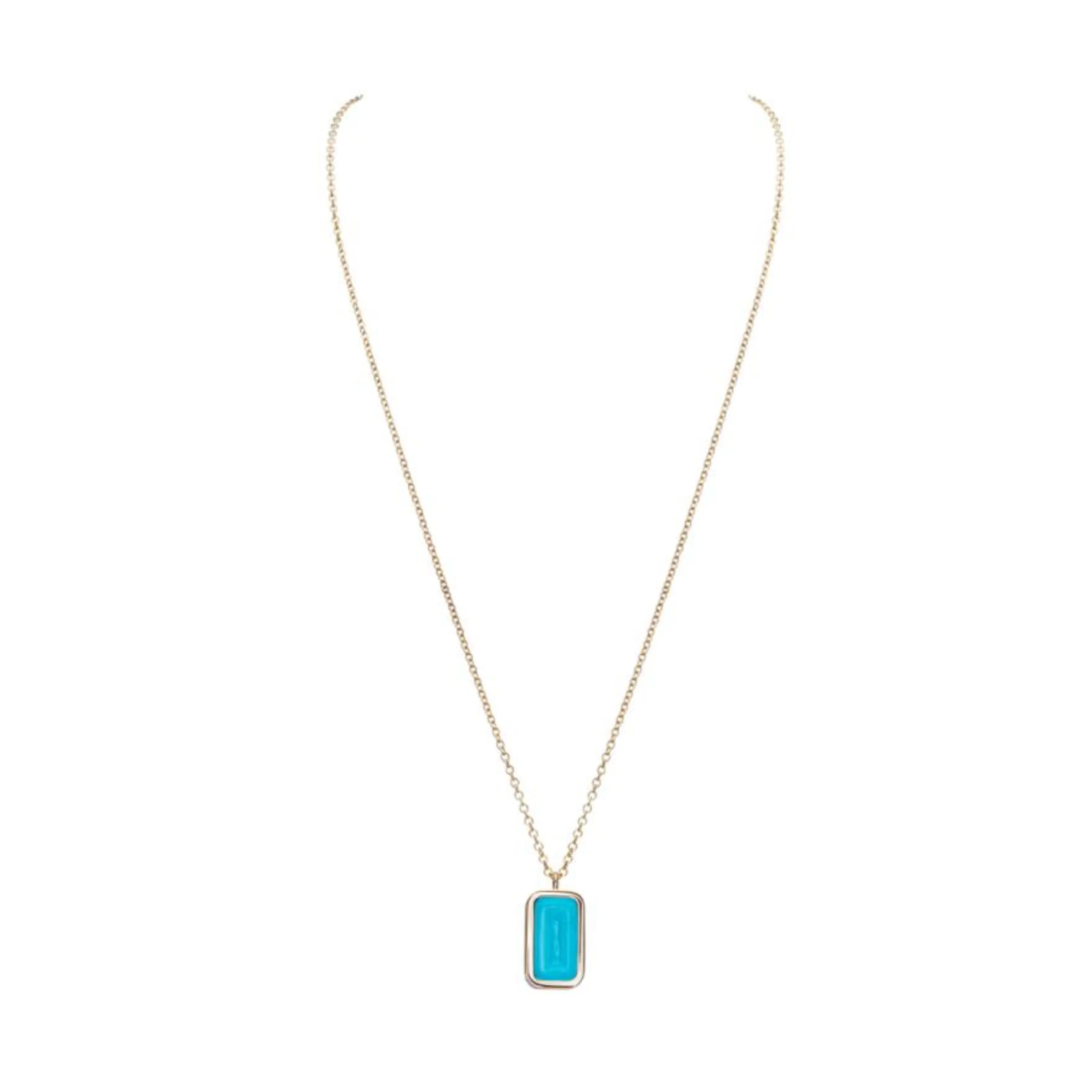 Pfefferminz necklace blueberry yellow gold with turquoise