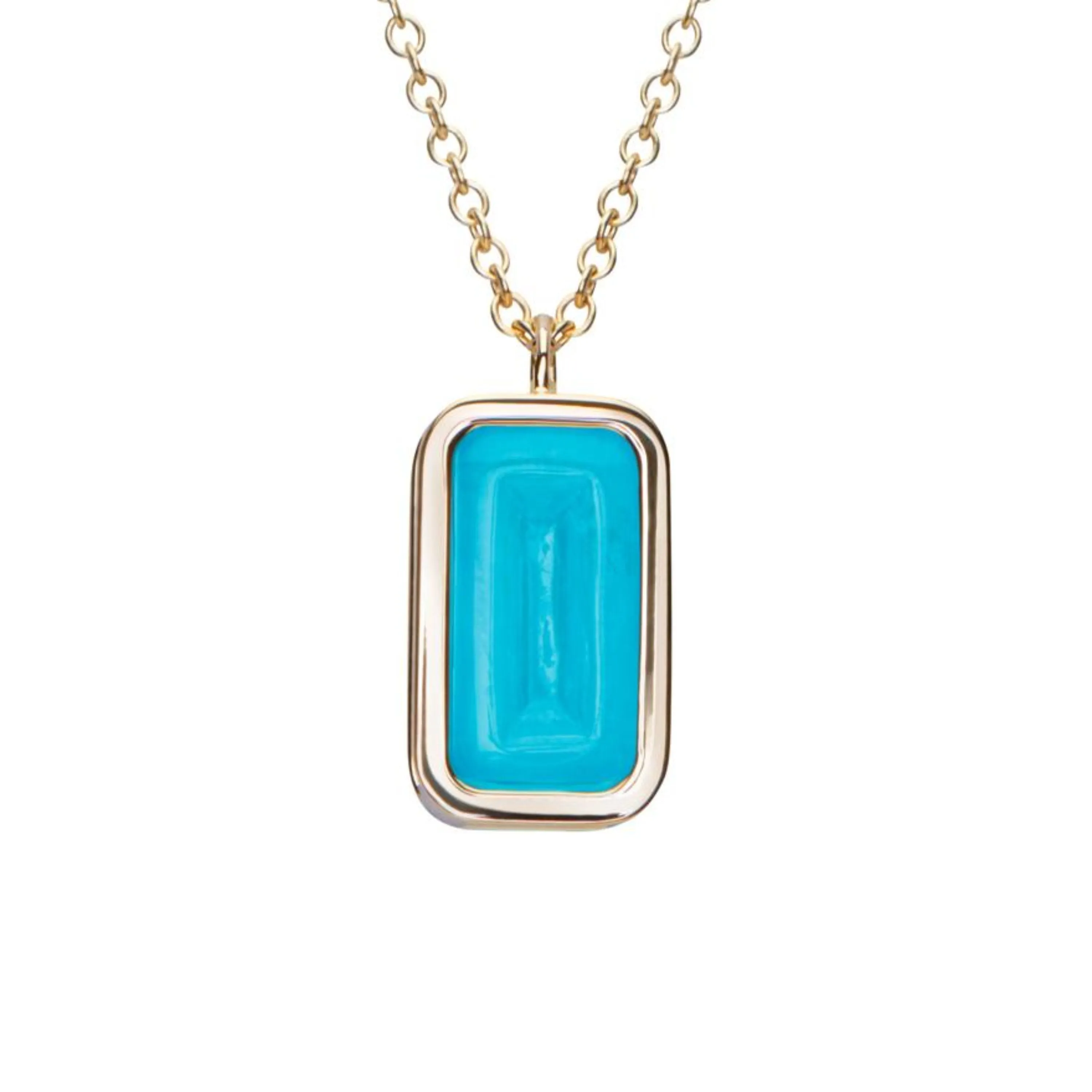 Pfefferminz necklace blueberry yellow gold with turquoise