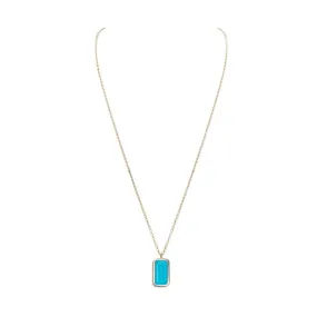 Pfefferminz necklace blueberry yellow gold with turquoise