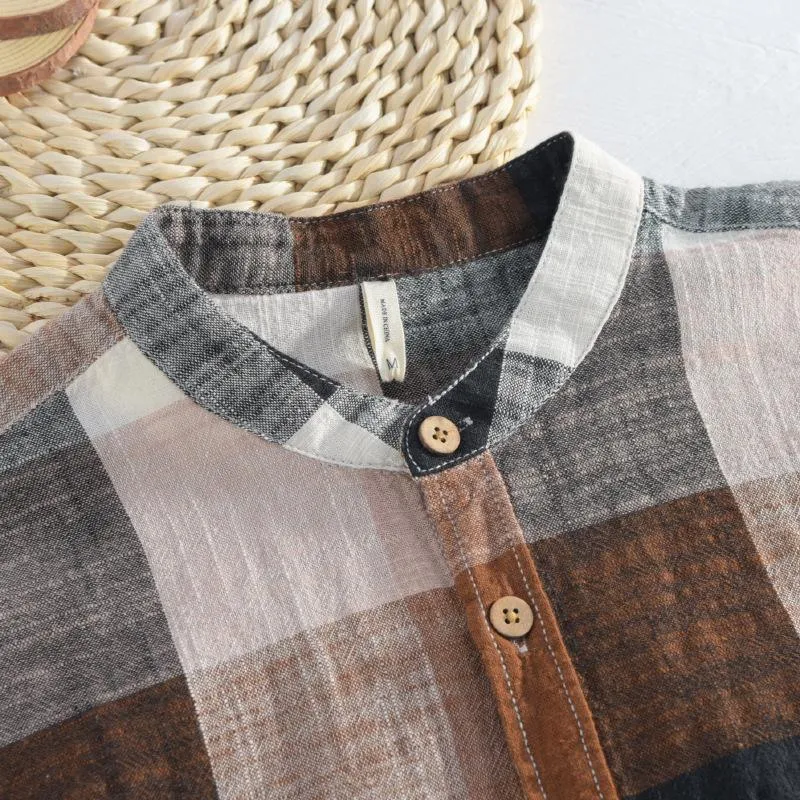 Plaid Linen Shirts For Men