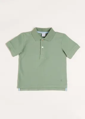 Plain Short Sleeve Polo Top in Green (2-10yrs)