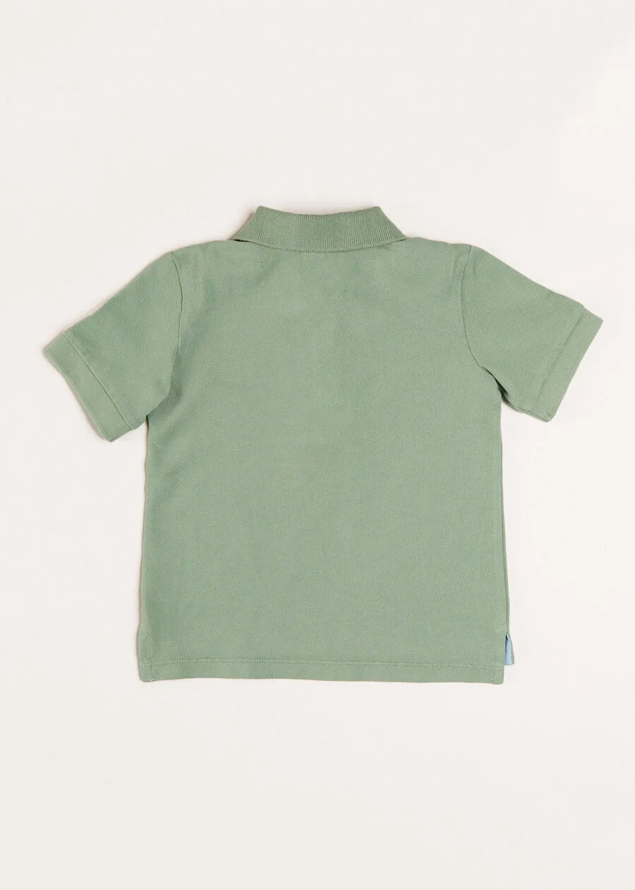 Plain Short Sleeve Polo Top in Green (2-10yrs)