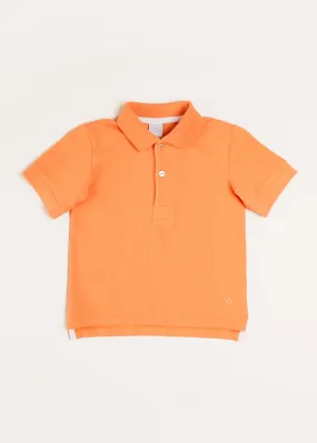 Plain Short Sleeve Polo Top in Tangerine (2-10yrs)