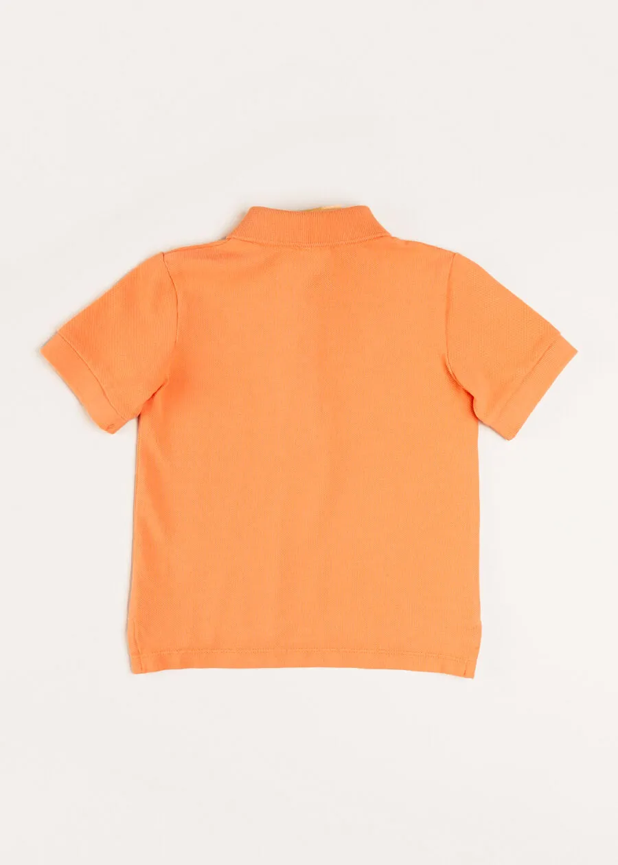 Plain Short Sleeve Polo Top in Tangerine (2-10yrs)