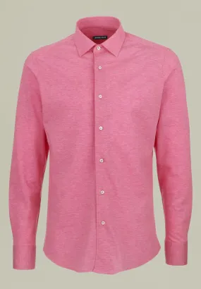 Polo manica lunga rosa Pique