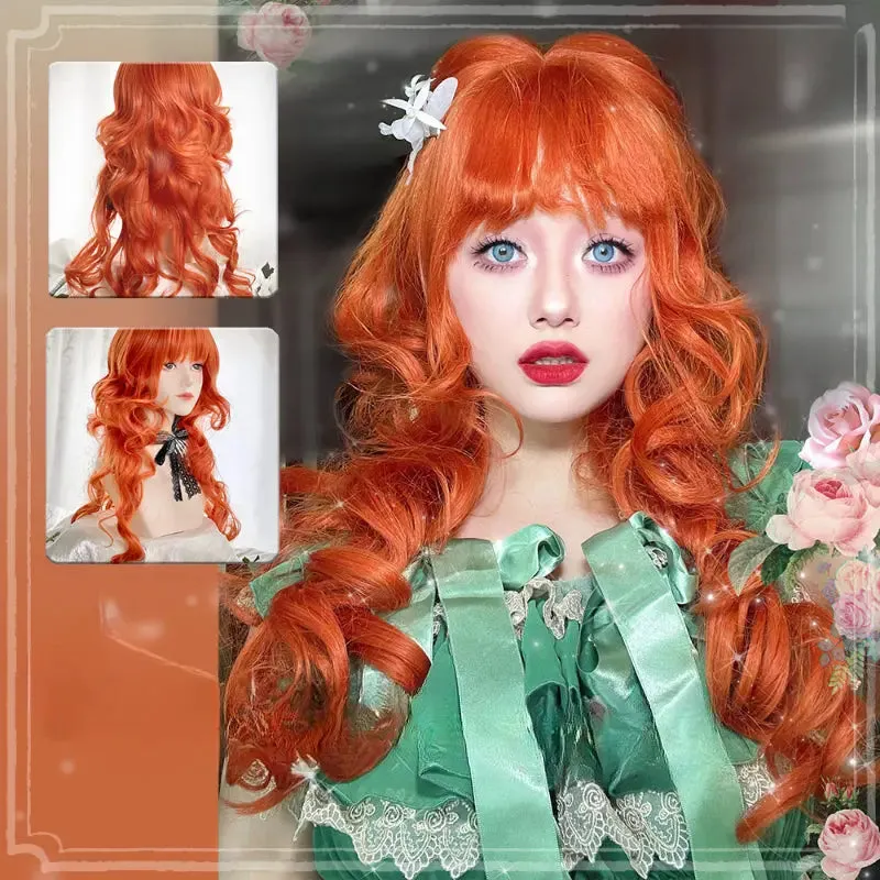 Princess Aria Orange Curly Wig ON1514