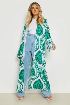 Printed Maxi Kimono