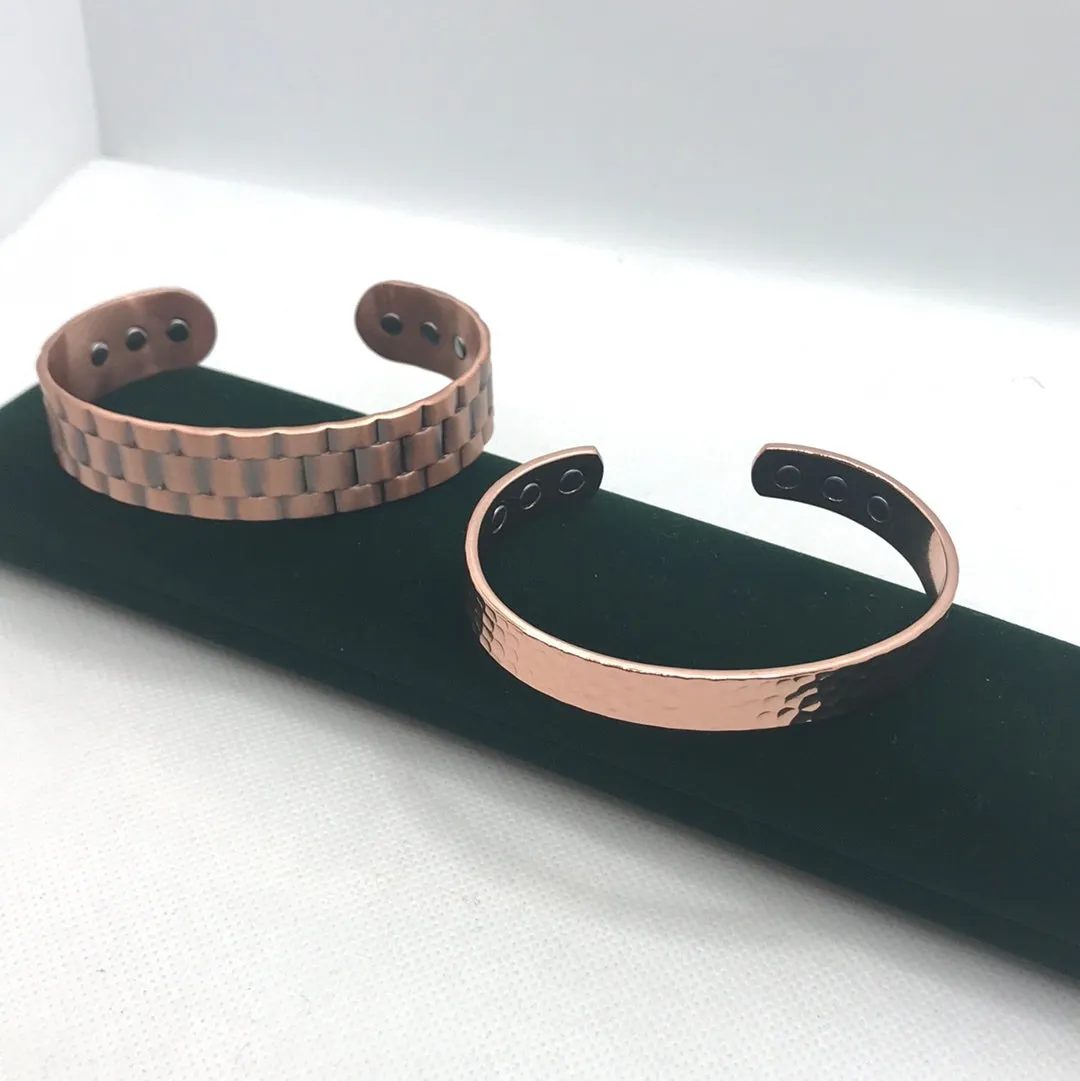 Pure Copper Magnetic Therapy Bracelet Bangle Open Cuff