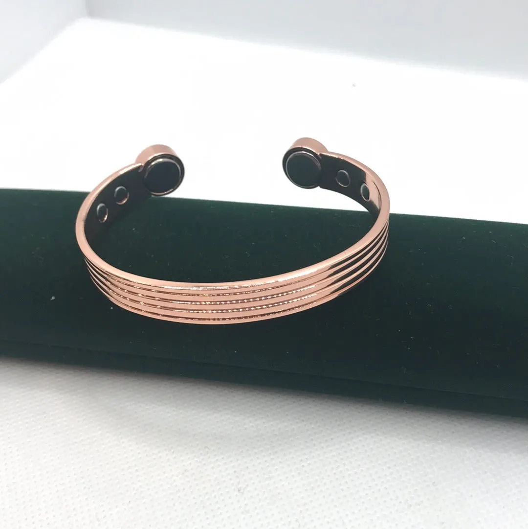 Pure Copper Magnetic Therapy Bracelet Bangle Open Cuff