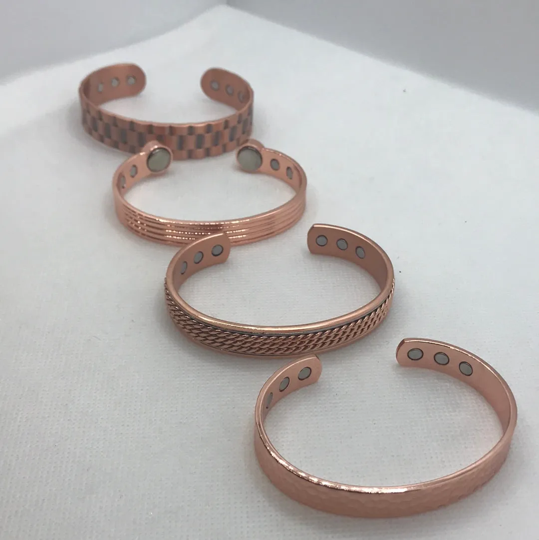 Pure Copper Magnetic Therapy Bracelet Bangle Open Cuff