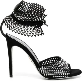 René Caovilla 110mm crystal-embellished sandals Black