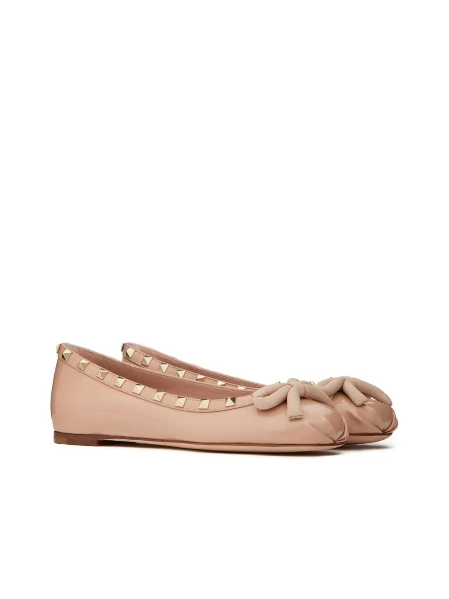 Rockstud Embellished Patent Flats