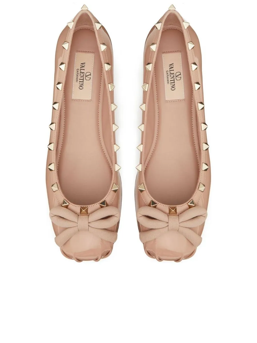 Rockstud Embellished Patent Flats