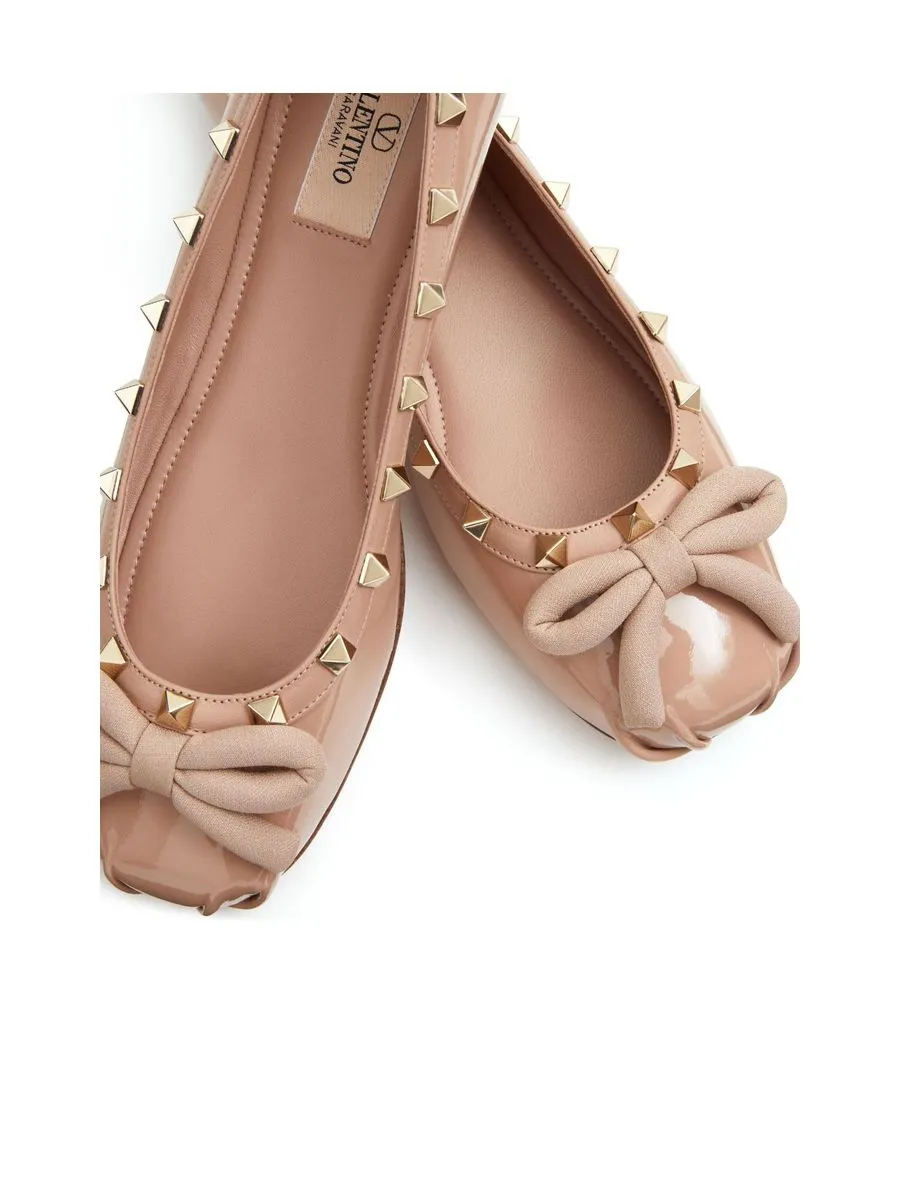 Rockstud Embellished Patent Flats